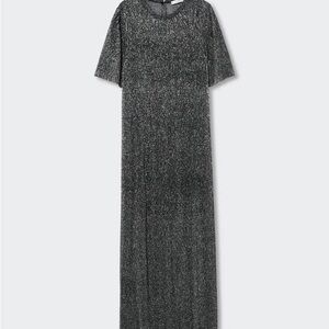 Mango Silver Shimmer Maxi Dress